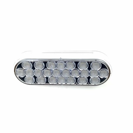 TRUCK-LITE Signal-Stat, LED, Clear Oval, 24 Diode, Back-Up Light, PL-2, 12V 6060C-3